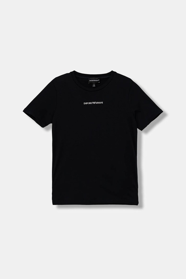 Дитяча бавовняна футболка Emporio Armani колір чорний