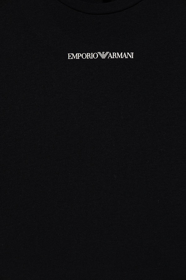 Дитяча бавовняна футболка Emporio Armani колір чорний фото 2