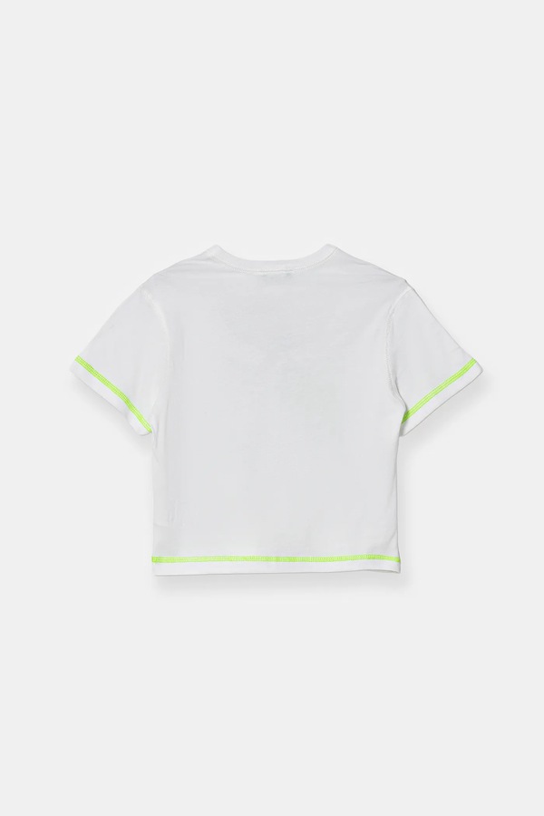 Дитяча бавовняна футболка United Colors of Benetton колір білий фото 2