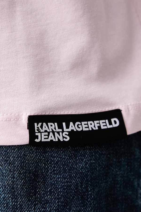 Футболка жіноча бавовняна Karl Lagerfeld Jeans колір рожевий фото 4