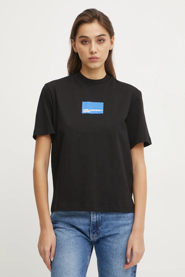 Бавовняна футболка Karl Lagerfeld Jeans колір чорний