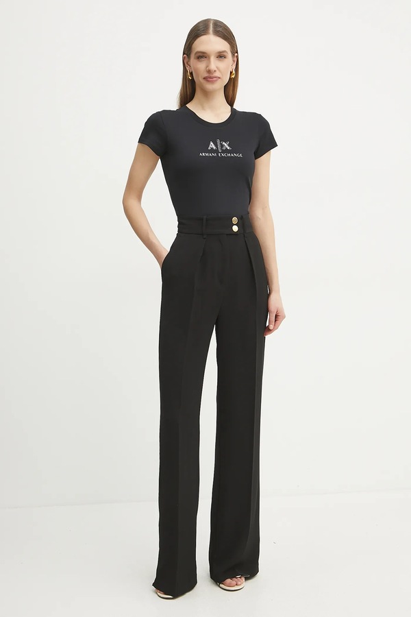 Хлопковая футболка Armani Exchange цвет черный