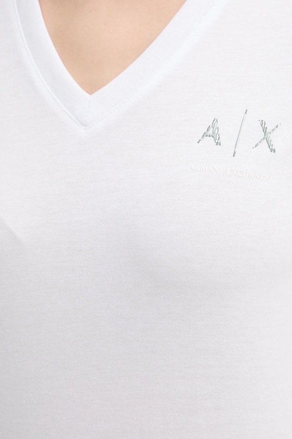 Бавовняна футболка Armani Exchange колір білий фото 4