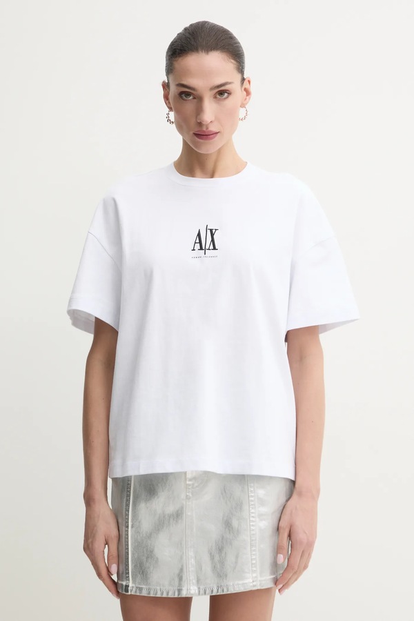 Бавовняна футболка Armani Exchange колір білий