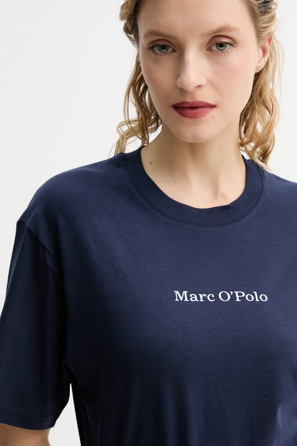 Бавовняна футболка Marc O'Polo колір синій фото 4