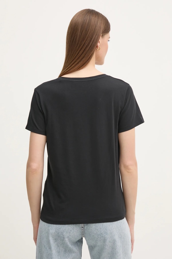 Бавовняна футболка Pepe Jeans LOLLY V-NECK колір чорний фото 2