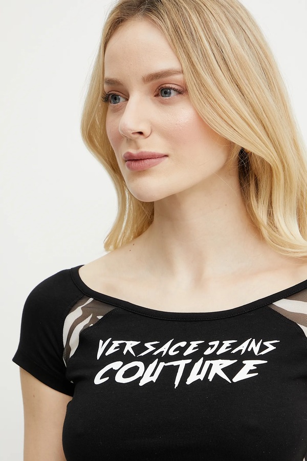 Футболка Versace Jeans Couture колір чорний фото 4