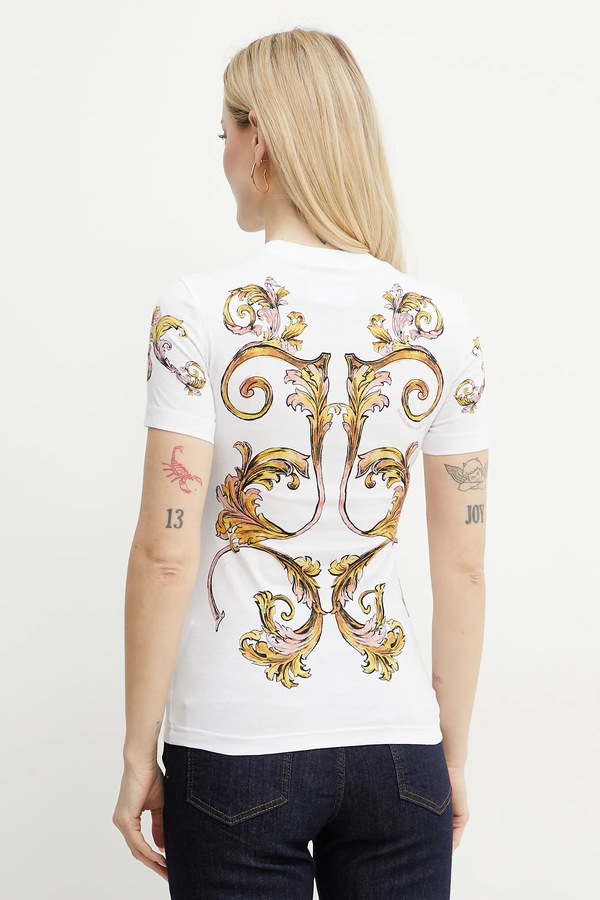 Бавовняна футболка Versace Jeans Couture колір білий фото 2