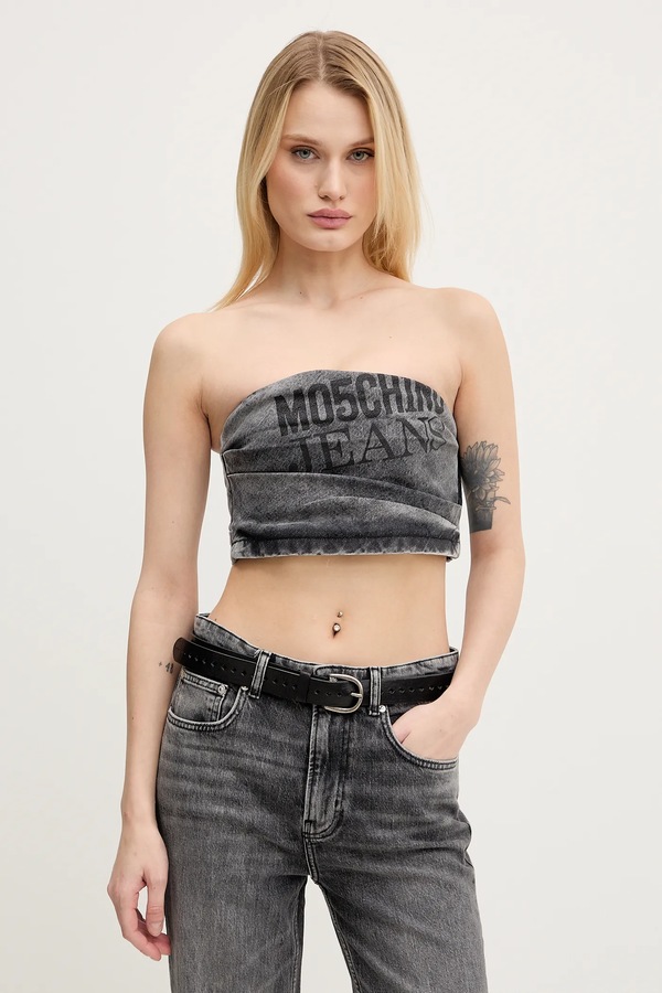 Топ Moschino Jeans колір сірий