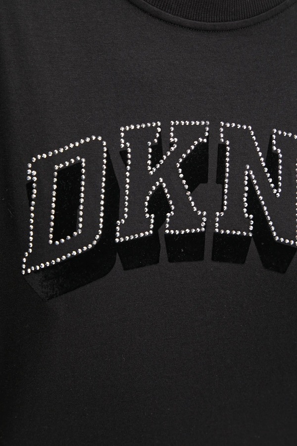 Бавовняна футболка DKNY колір чорний фото 4