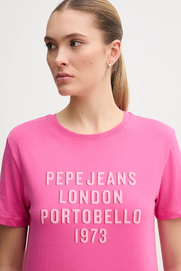 Бавовняна футболка Pepe Jeans RUBY колір рожевий фото 4