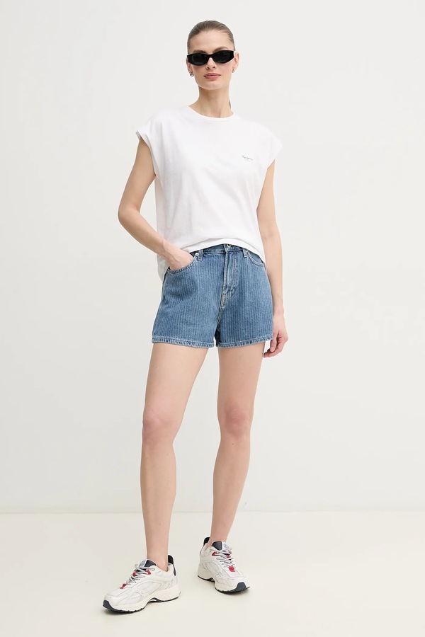 Хлопковая футболка Pepe Jeans BLOOMA цвет белый