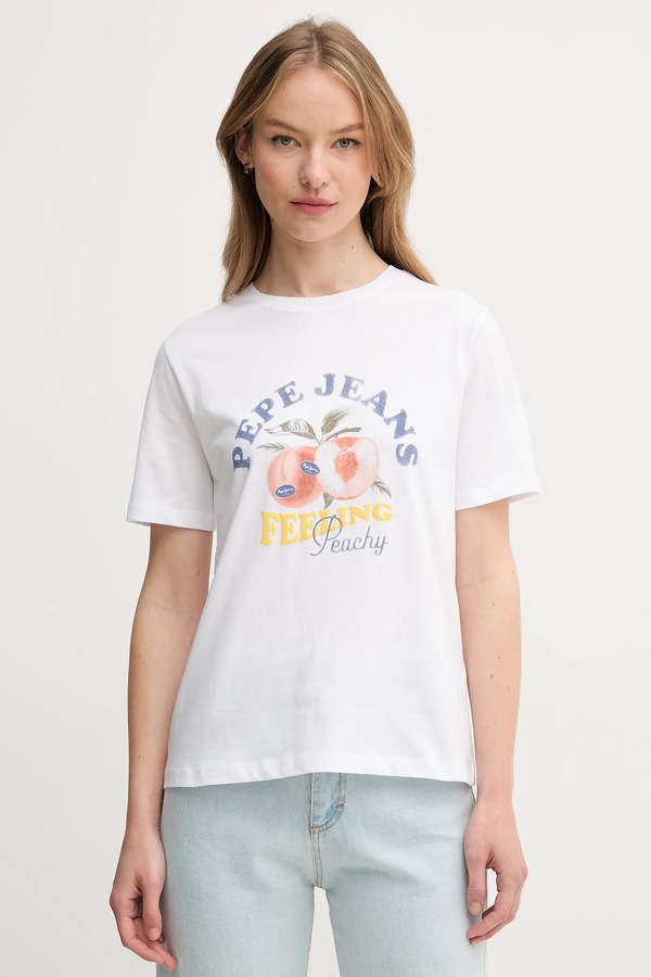 Бавовняна футболка Pepe Jeans VENUSA колір білий