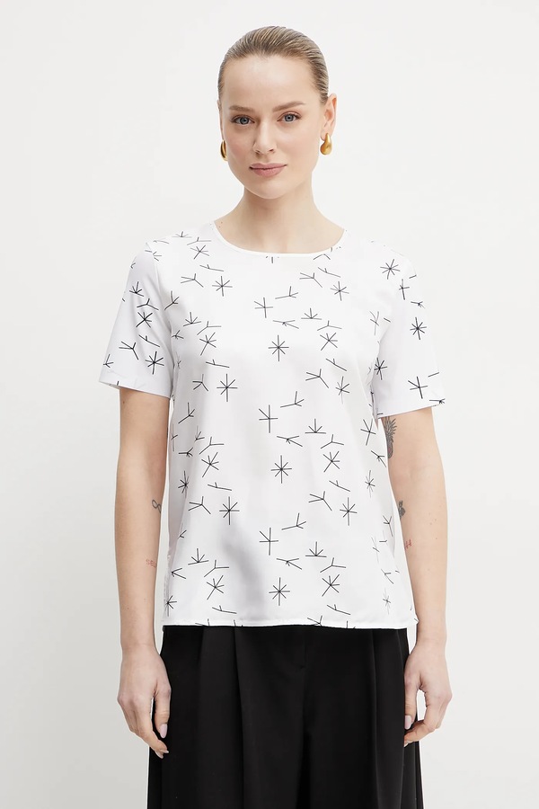 Блузка з домішкою шовку MM by Max Mara колір білий