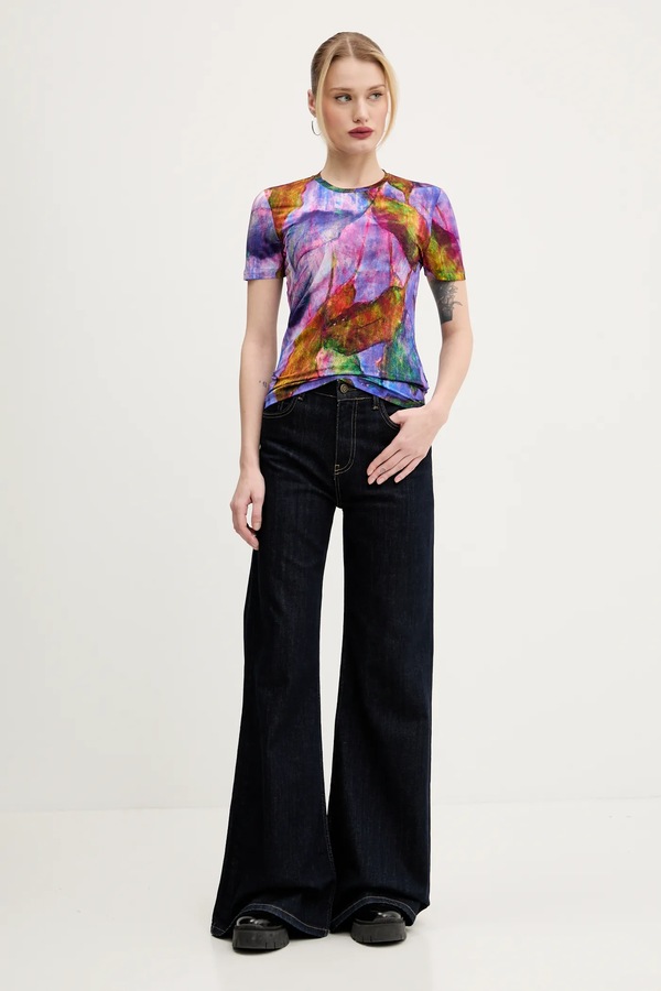 Футболка Desigual YELLOWSTONE колір фіолетовий