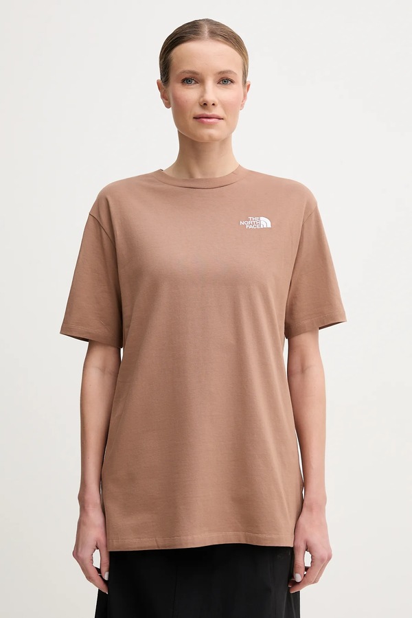Бавовняна футболка The North Face Essential колір коричневий
