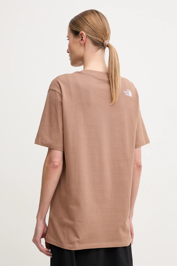 Бавовняна футболка The North Face Essential колір коричневий фото 3