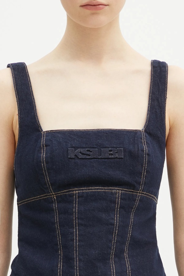 Джинсова блузка KSUBI Hera Bustier Zenith Pop колір синій фото 4