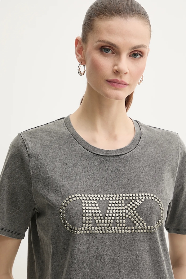 Бавовняна футболка MICHAEL Michael Kors колір сірий фото 4