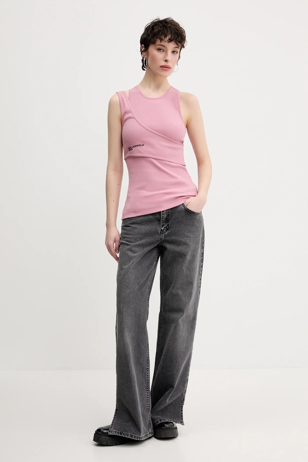 Топ Karl Lagerfeld Jeans колір рожевий фото 2