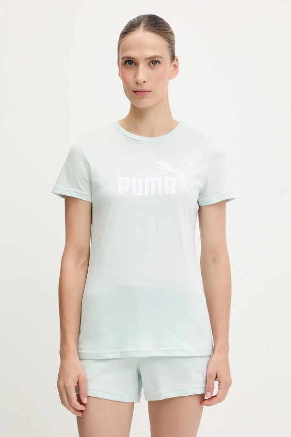 Бавовняна футболка Puma колір бірюзовий