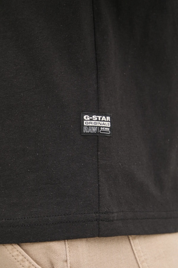 Бавовняна футболка G-Star колір чорний фото 4