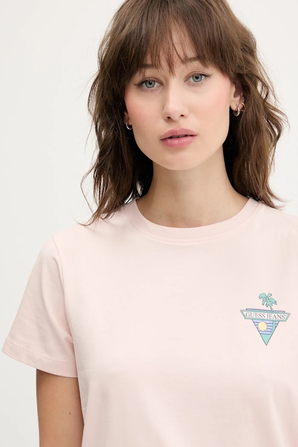 Футболка Guess Jeans колір рожевий фото 2