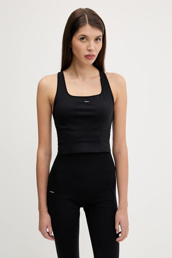 Топ PANGAIA Plant-Stretch Ribbed Tank Top цвет черный