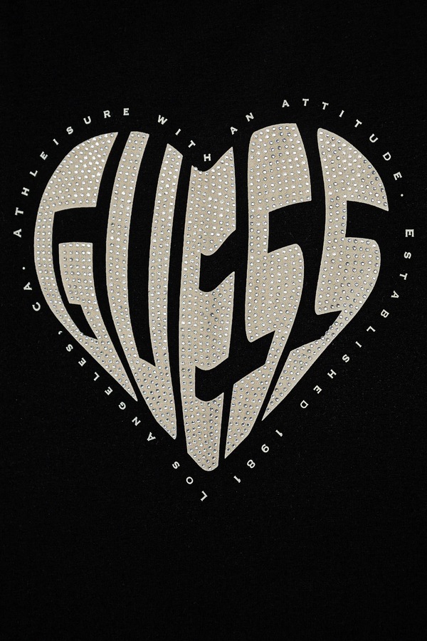Дитяча футболка Guess колір чорний фото 2