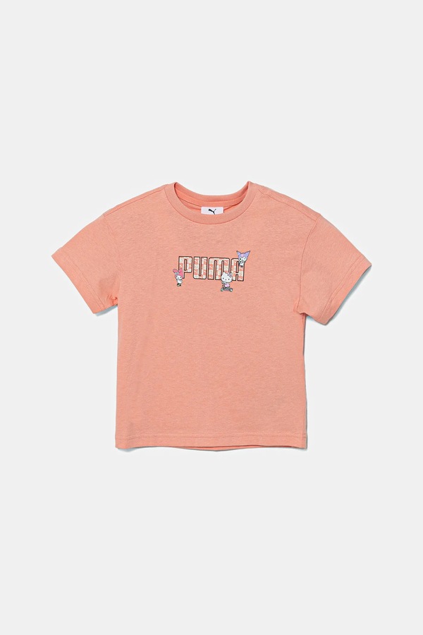 Дитяча бавовняна футболка Puma HELLO KITTY & FRIENDS Relaxed Graphic Tee колір помаранчевий