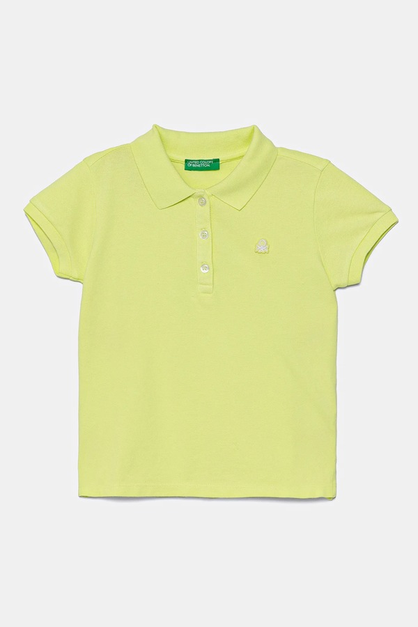 Дитяче поло United Colors of Benetton колір зелений