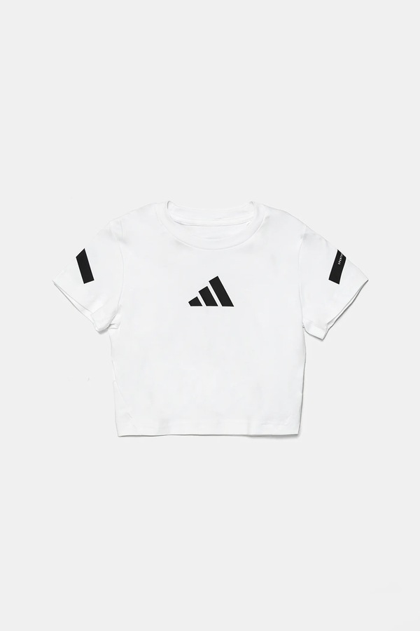 Детская хлопковая футболка adidas цвет белый