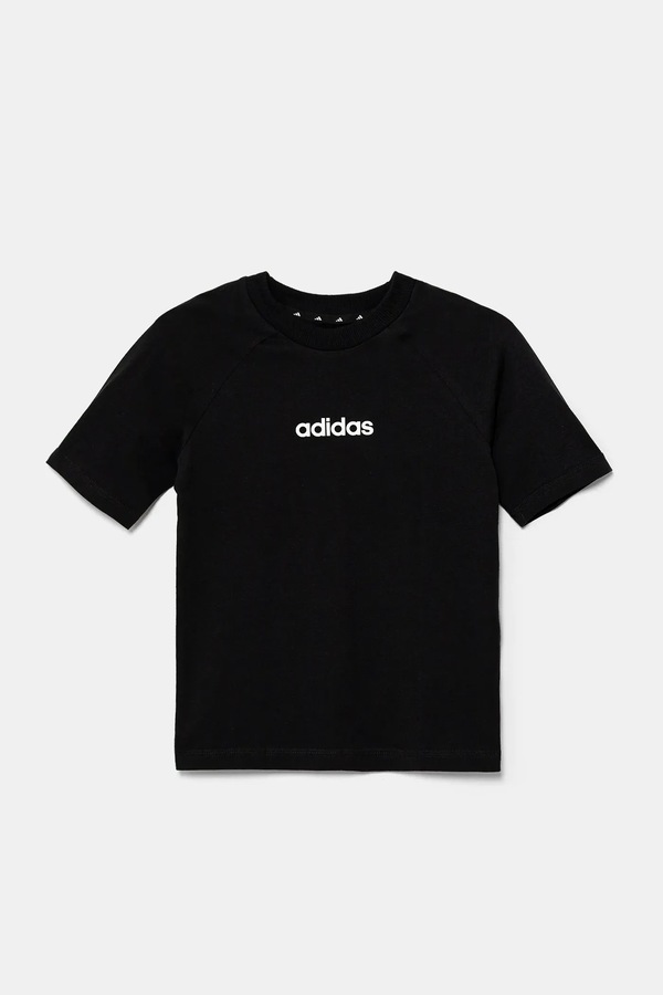 Дитяча бавовняна футболка adidas колір чорний фото 2