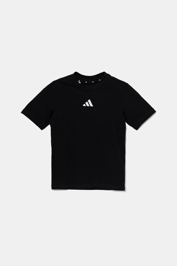 Дитяча бавовняна футболка adidas колір чорний фото 2