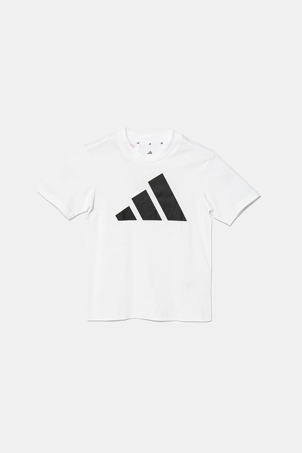 Дитяча бавовняна футболка adidas колір білий