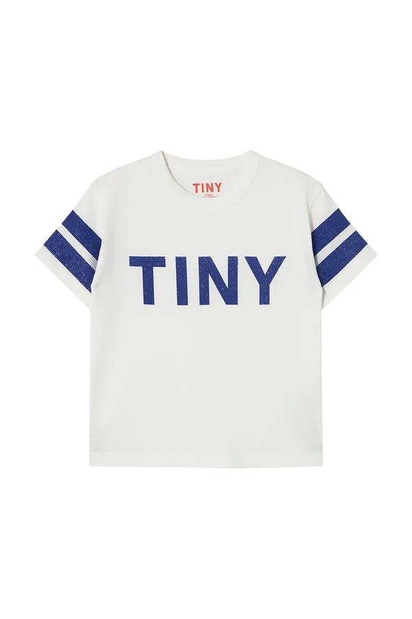 Дитяча бавовняна футболка Tinycottons STRIPES TINY TEE колір бежевий