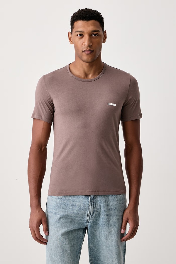 Футболка мужская хлопковая T-SHIRT RN TRIPLET P 3 шт. HUGO цвет разноцветный фото 2