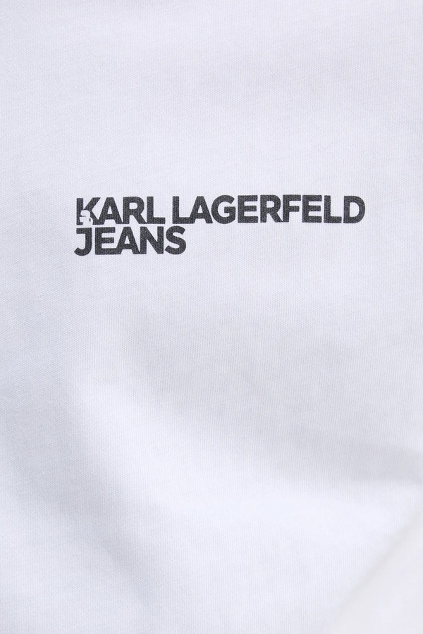 Футболка чоловіча бавовняна Karl Lagerfeld Jeans колір білий фото 4