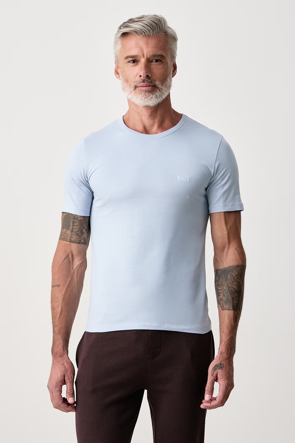 Футболка чоловіча бавовняна TShirtRN 3P Classic 3 шт. BOSS колір коричневий
