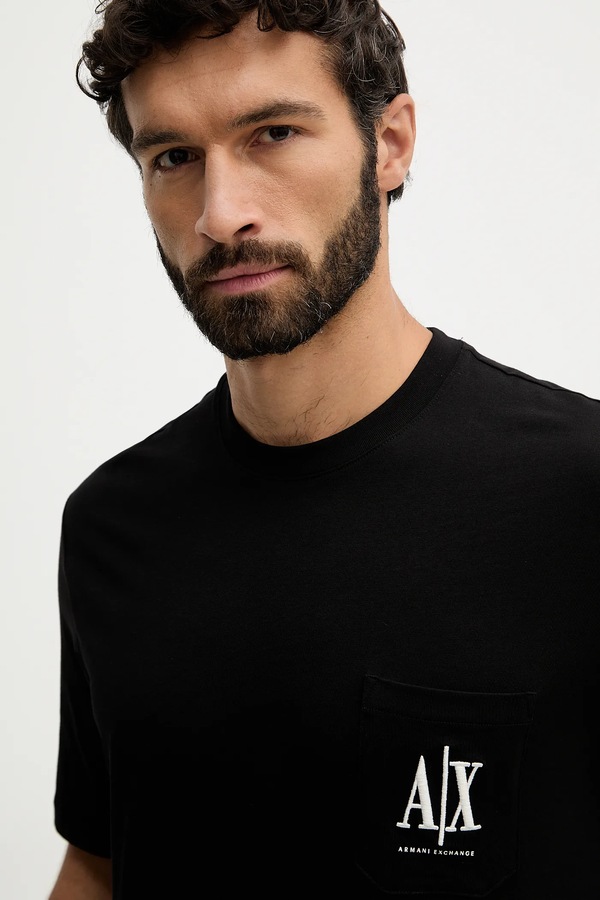 Футболка чоловіча бавовняна Armani Exchange колір чорний фото 4