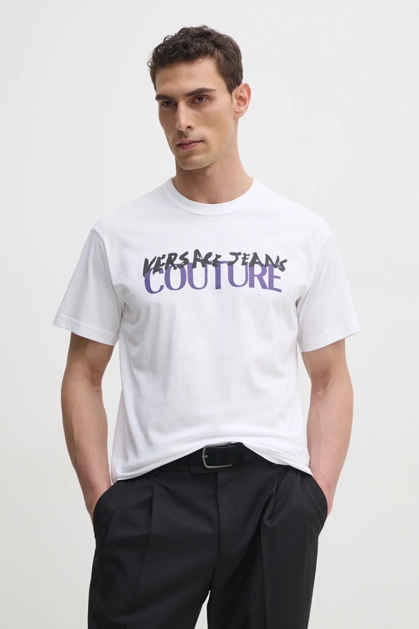 Бавовняна футболка Versace Jeans Couture колір білий фото 4