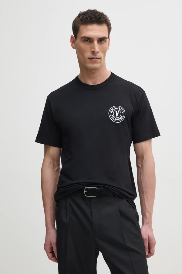 Бавовняна футболка Versace Jeans Couture колір чорний