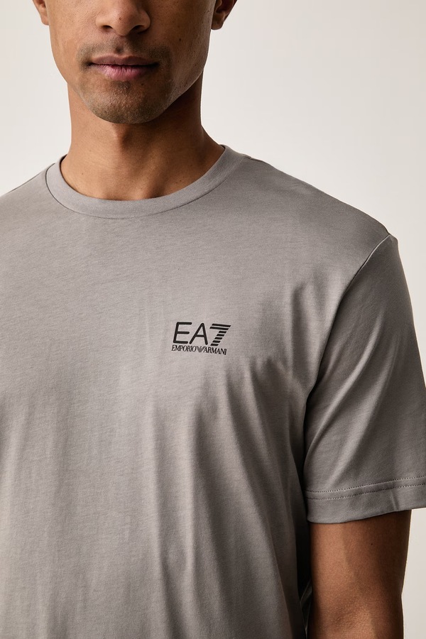 Футболка чоловіча бавовняна EA7 Emporio Armani колір сірий фото 4