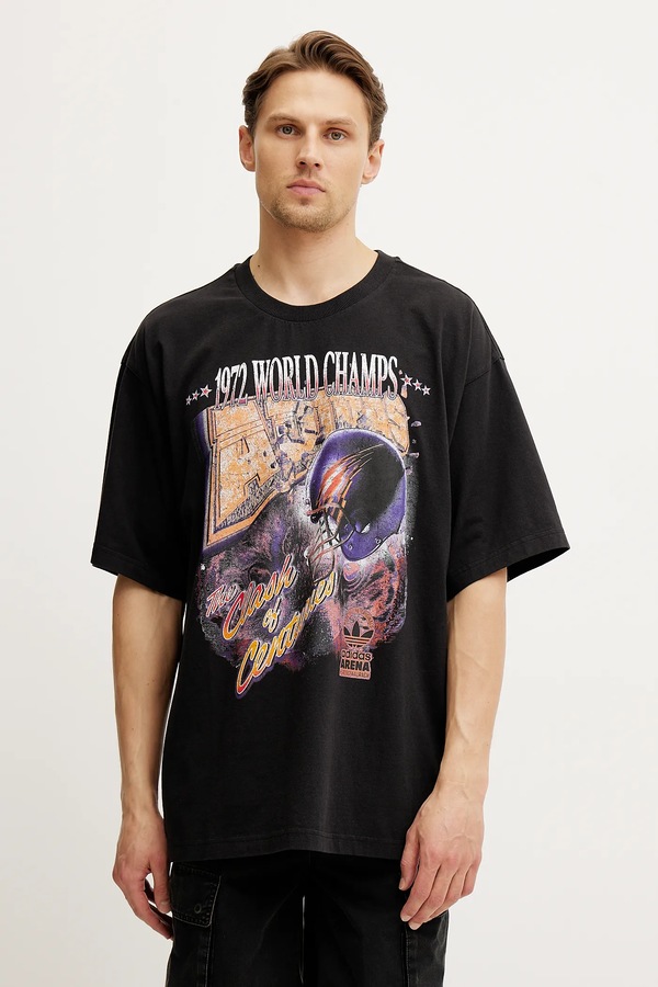 Бавовняна футболка adidas Originals GRAPHIC SS TEE колір чорний