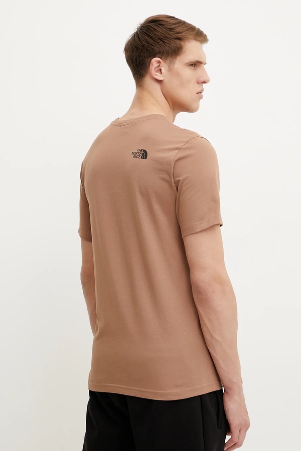 Футболка The North Face Fine колір коричневий фото 3