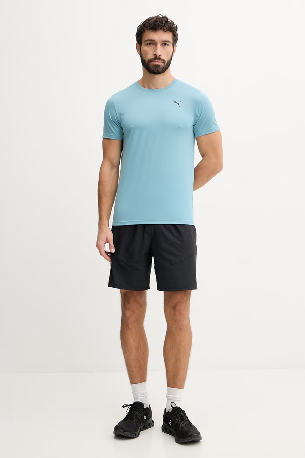Футболка для тренувань чоловіча Puma Essentials Solid cat Tee колір бірюзовий