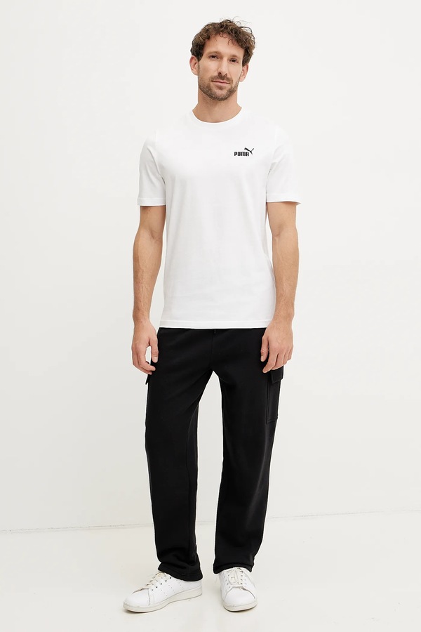Хлопковая футболка Puma Essential Logo цвет белый