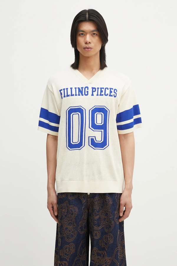 Футболка Filling Pieces Knit Jersey American Football колір бежевий