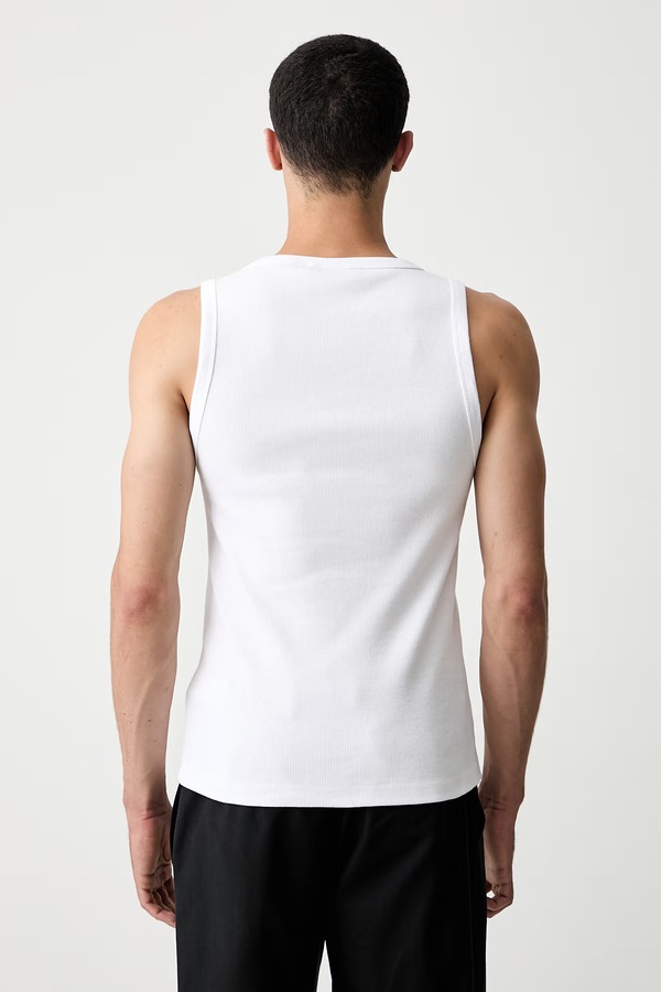 Топ чоловічий бавовняний з еластаном Daily Paper Dias Rib Tank Top колір білий фото 3
