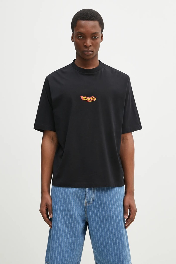 Бавовняна футболка Marcelo Burlon County Flame Boxy T-Shirt Black Red колір чорний фото 2